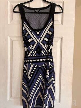 bebe mini open back bandage dress